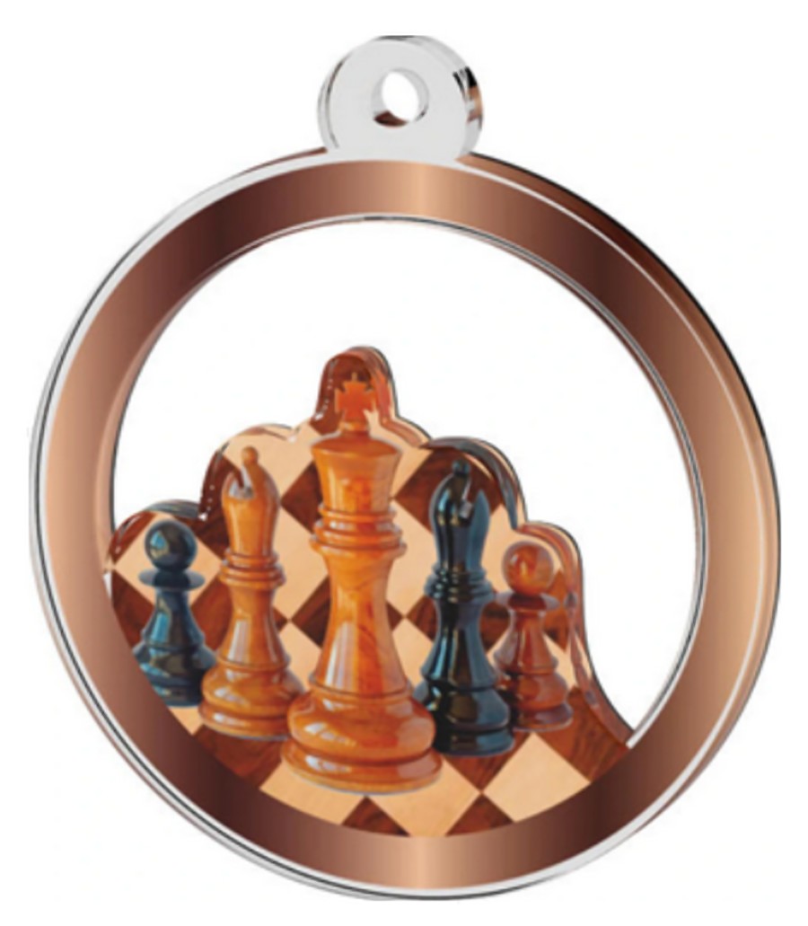 Schaken Acryl Medaille MDA 0020-m51  LAATSTE OP=OP!!